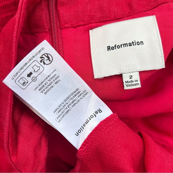 Reformation Mariela Linen Dress in Lipstick - Picture 12 of 12